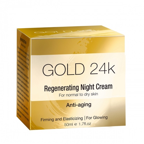 24K Gold Восстанавливающий ночной крем для нормальной и сухой кожи, 50 мл фото 3